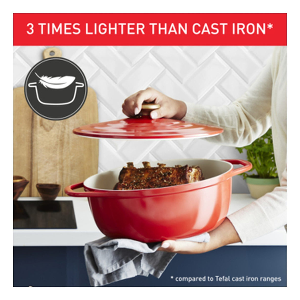 Tefal Air Cast Aluminium Cocotte +lid