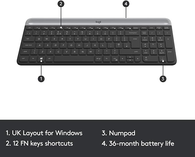 Logitech MK470 Slim Wireless Keyboard and Mouse Combo
