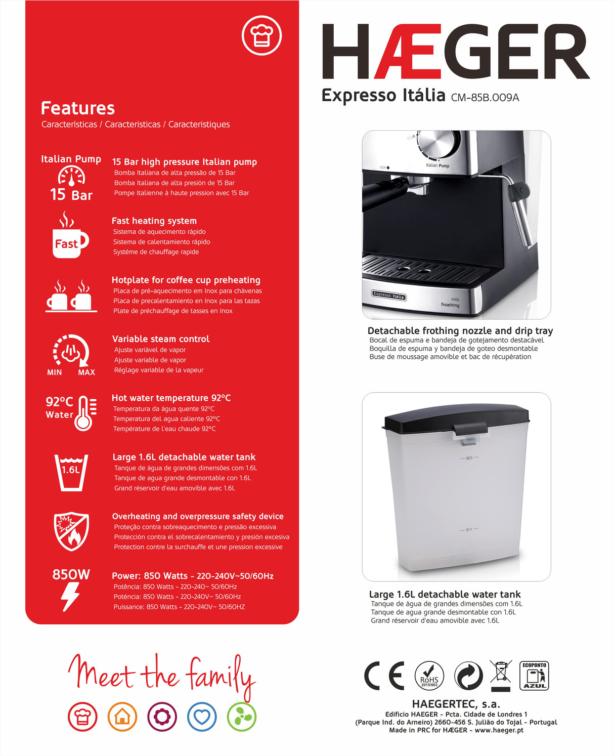 HAEGER Espresso Coffee Machine