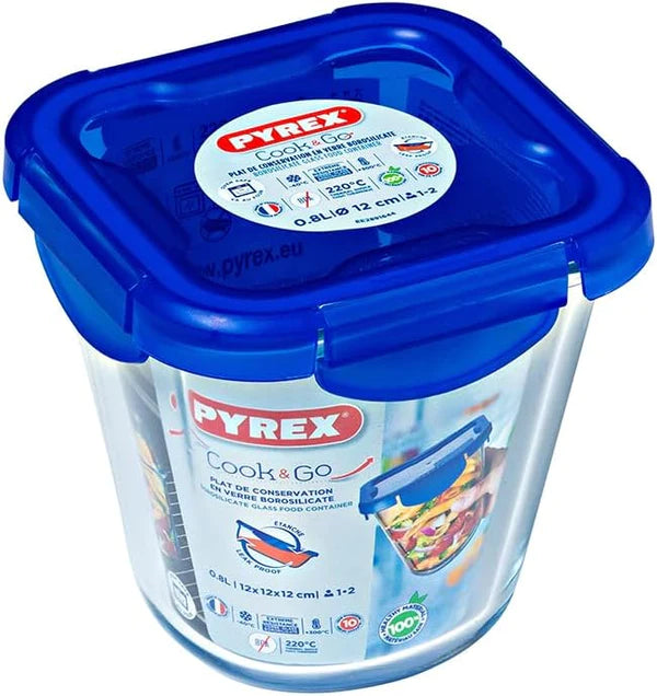 Pyrex  Cook & Go Square Glass Storage 0.8 L