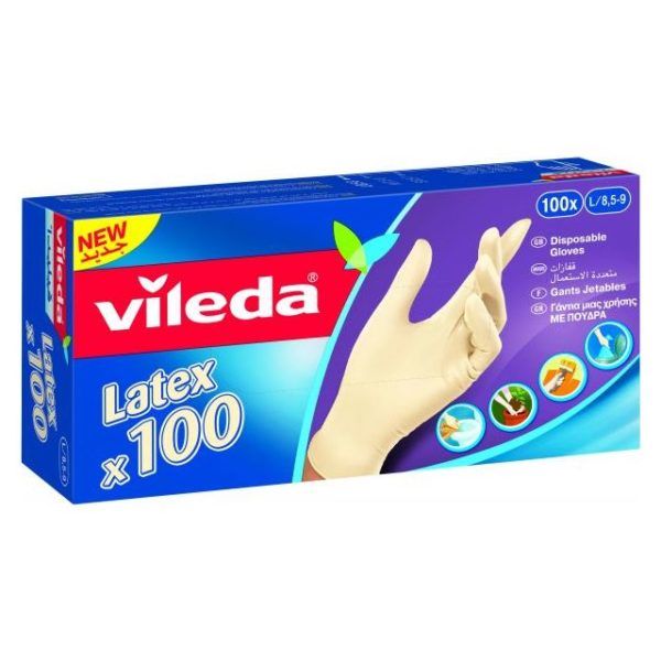 Vileda Gloves Latex Design Edition X 100